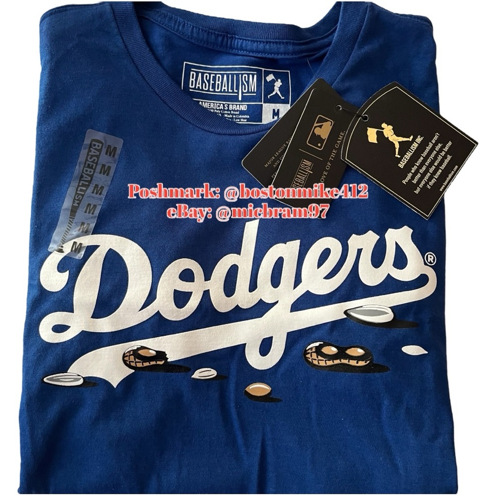 Los Angeles Dodgers Baseballism Royal Get Your Peanuts! T-Shirt - WOMENS Medium - Picture 3 of 10